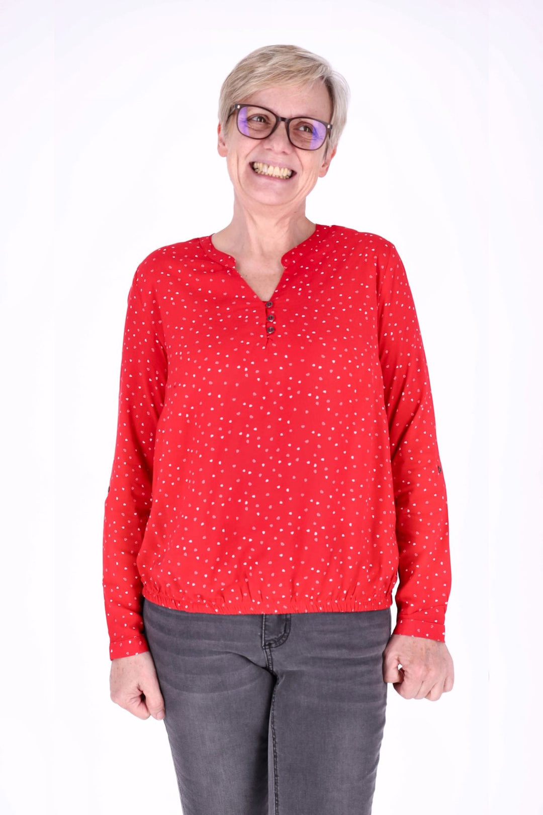 Splash of Color Bluse Herzen