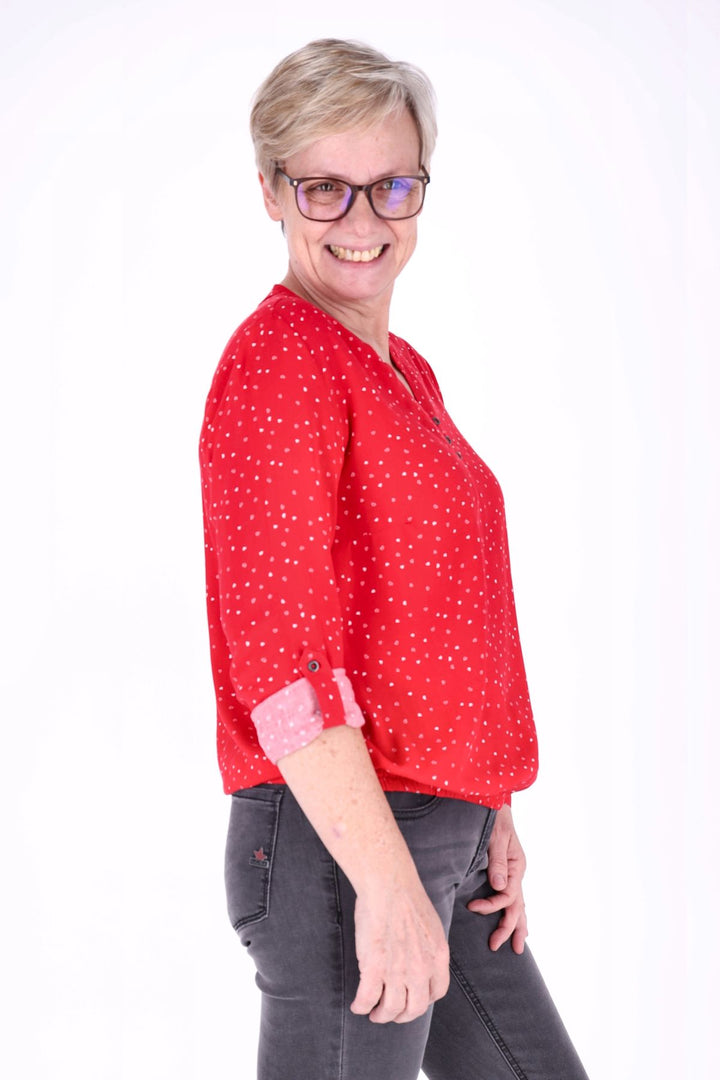 Splash of Color Bluse Herzen