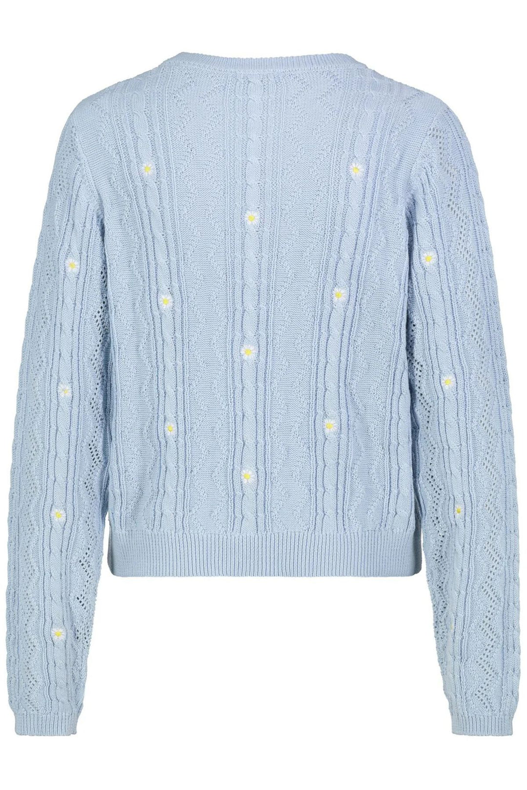 Damen Strickpullover mit Stickerei und Rippbündchen
