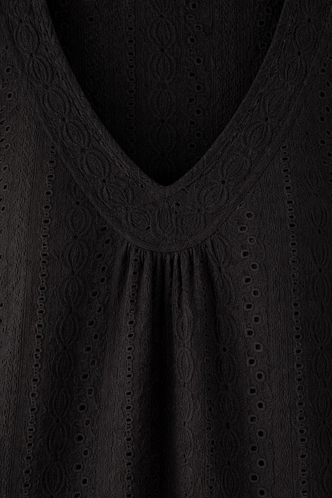Top Damen V-Ausschnitt Gerafft black