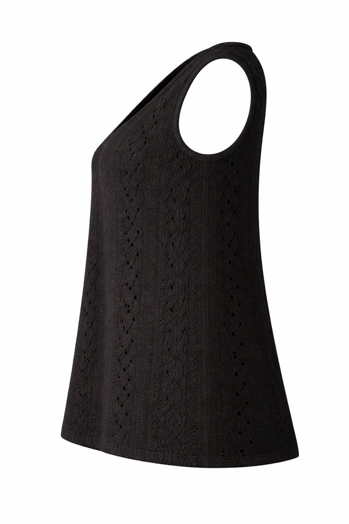 Top Damen V-Ausschnitt Gerafft black