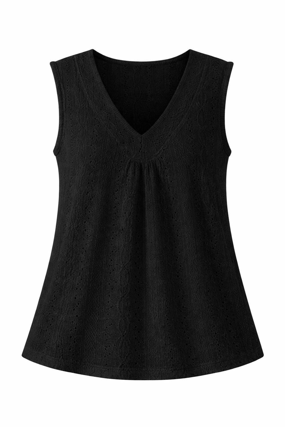 Top Damen V-Ausschnitt Gerafft black