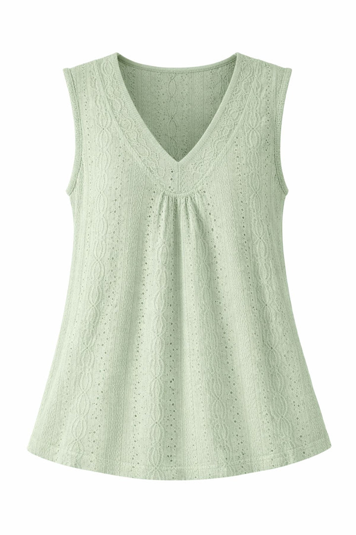 Top Damen V-Ausschnitt Gerafft soft sage