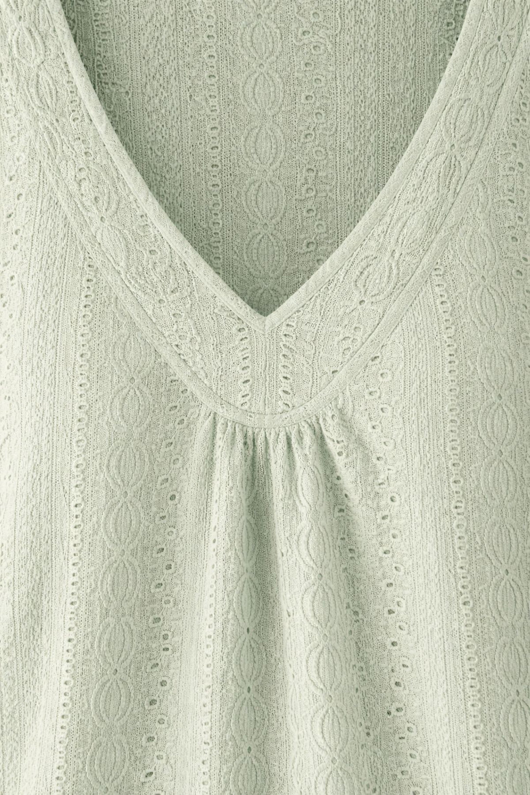 Top Damen V-Ausschnitt Gerafft soft sage