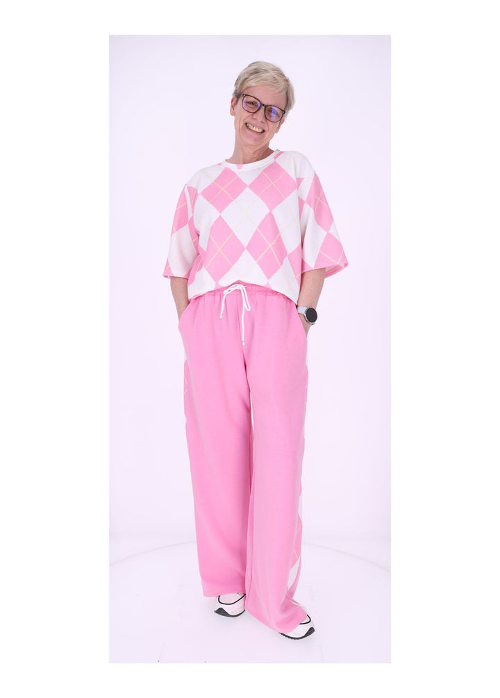 Set Jogginghose + T-Shirt Damen AOP Raute