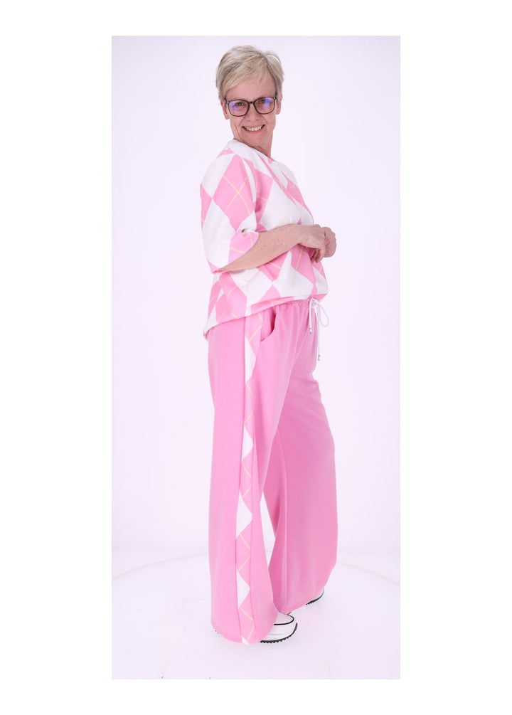 Set Jogginghose + T-Shirt Damen AOP Raute