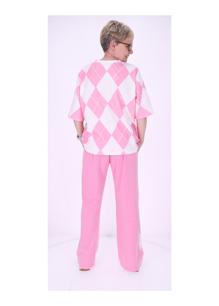 Set Jogginghose + T-Shirt Damen AOP Raute