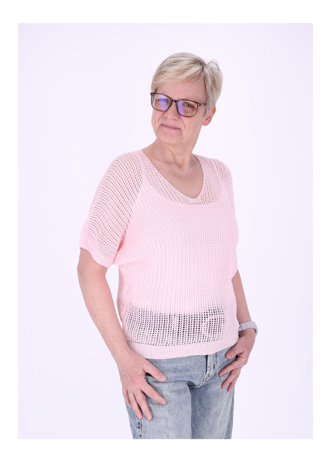 T-Shirt Damen Häkeloptik