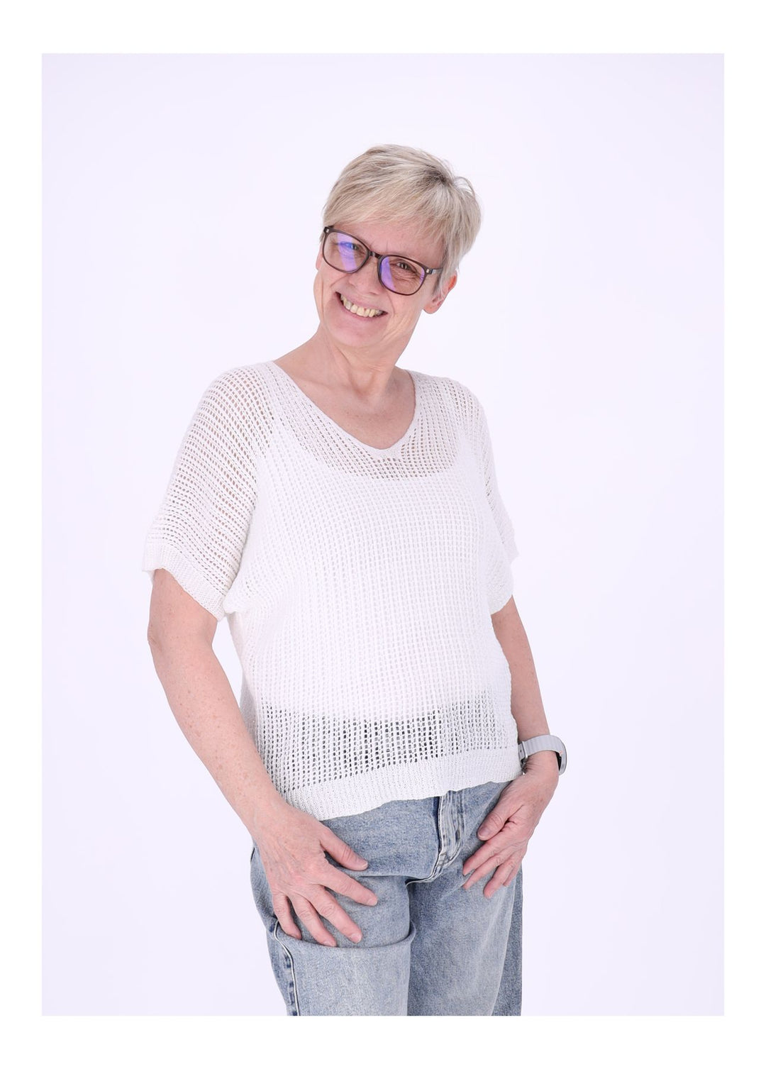 T-Shirt Damen Häkeloptik