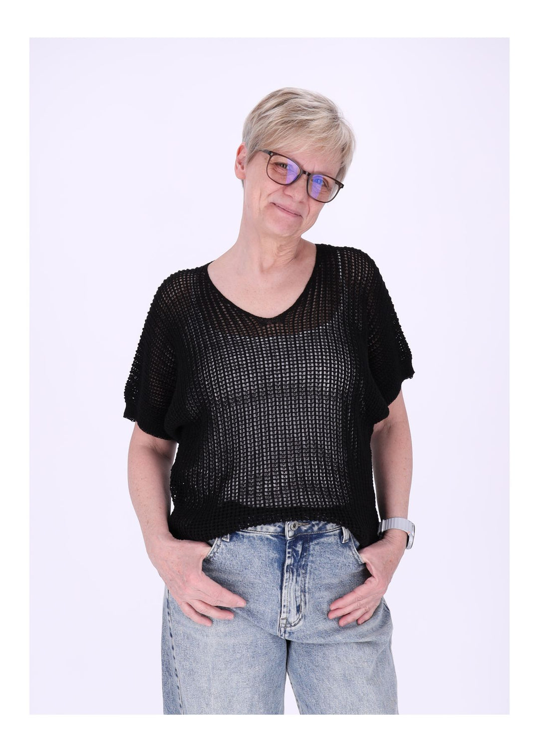 T-Shirt Damen Häkeloptik