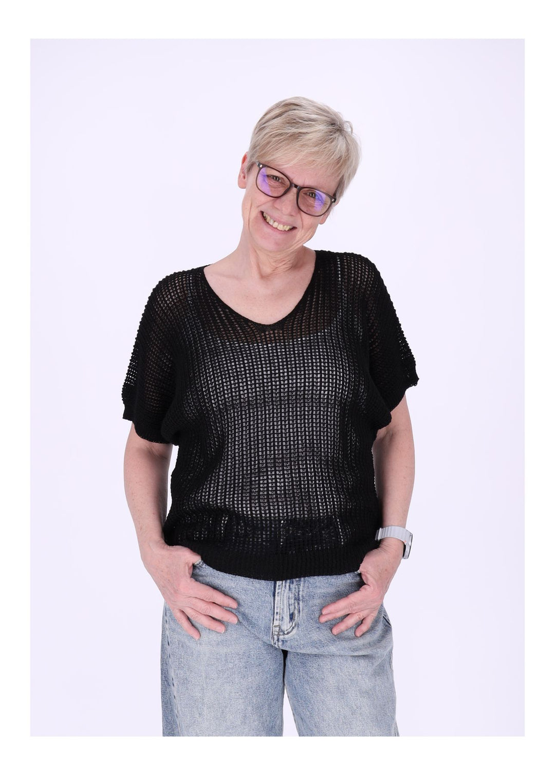 T-Shirt Damen Häkeloptik