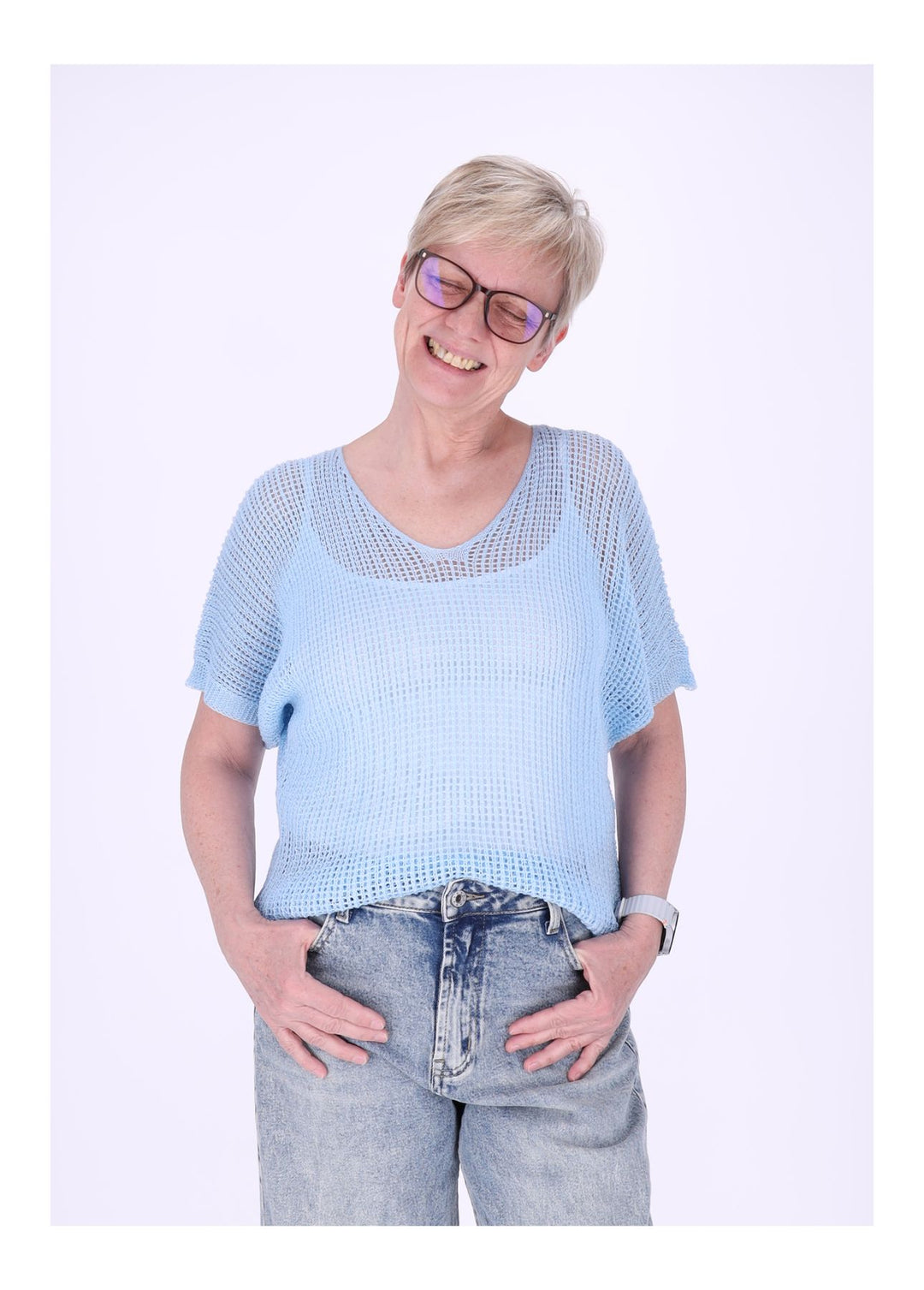 T-Shirt Damen Häkeloptik