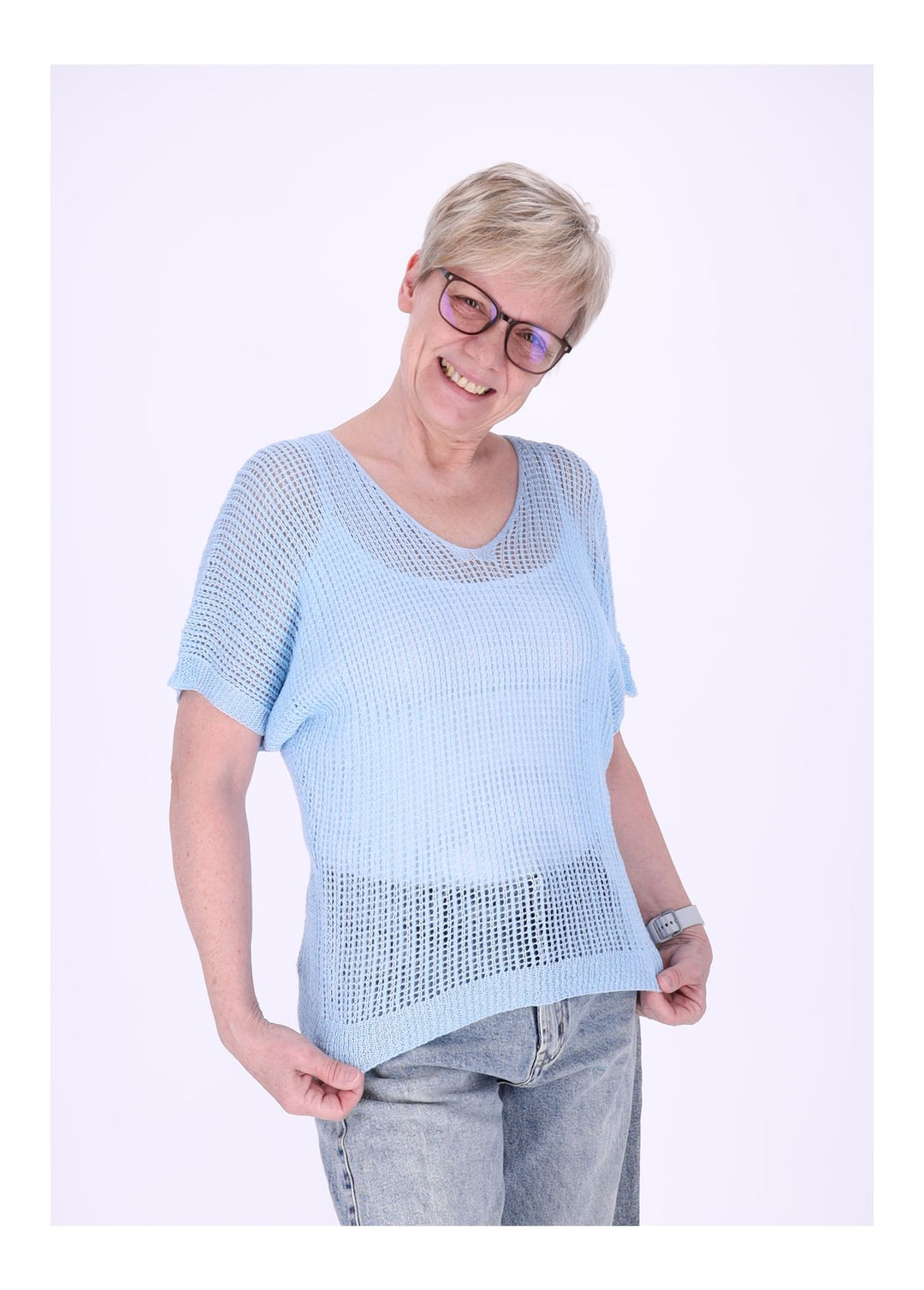 T-Shirt Damen Häkeloptik