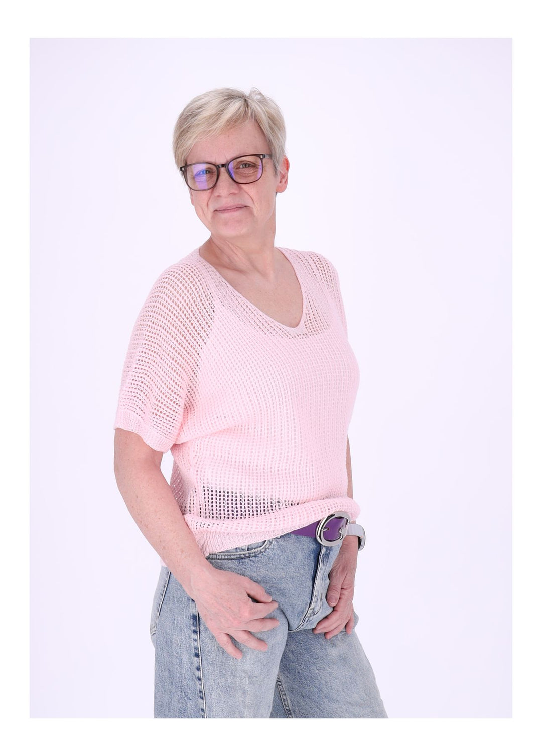 T-Shirt Damen Häkeloptik