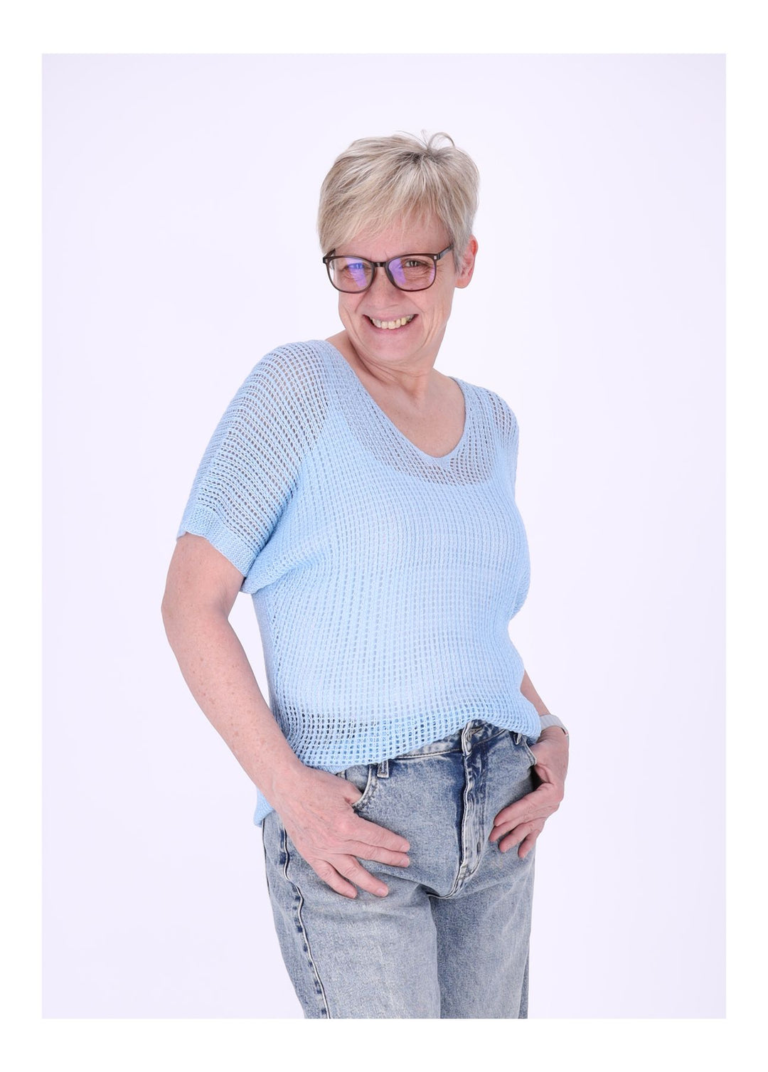 T-Shirt Damen Häkeloptik