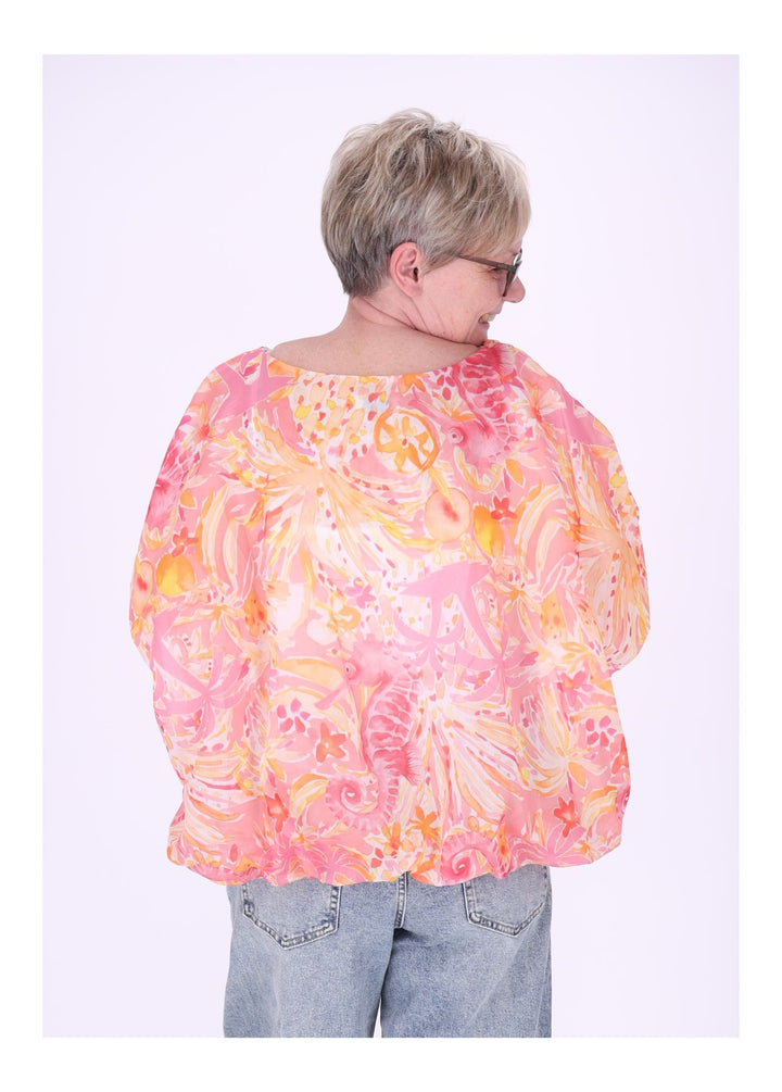 T-Shirt Damen Ballonschnitt AOP Seepferdchen