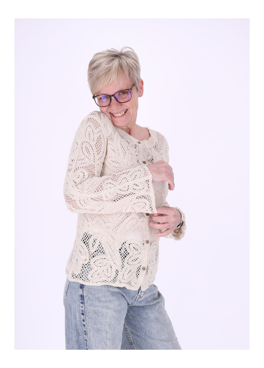 Häkeljacke Damen Langarm