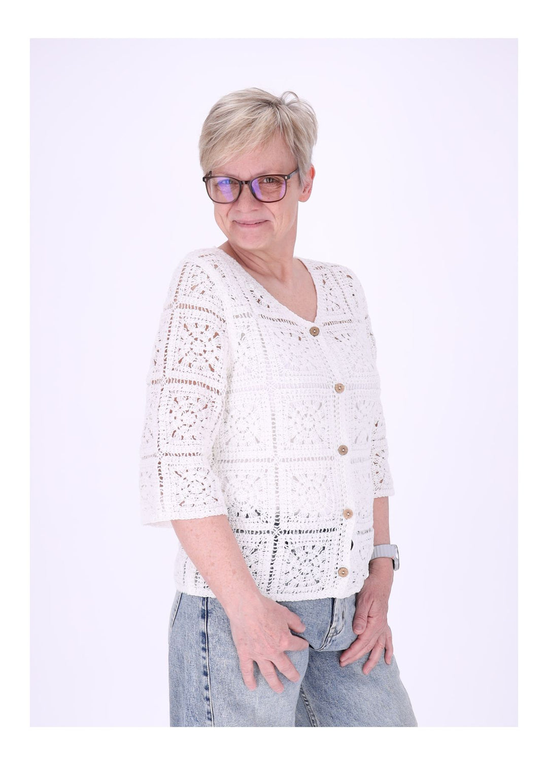Häkeljacke Damen 3/4 Arm