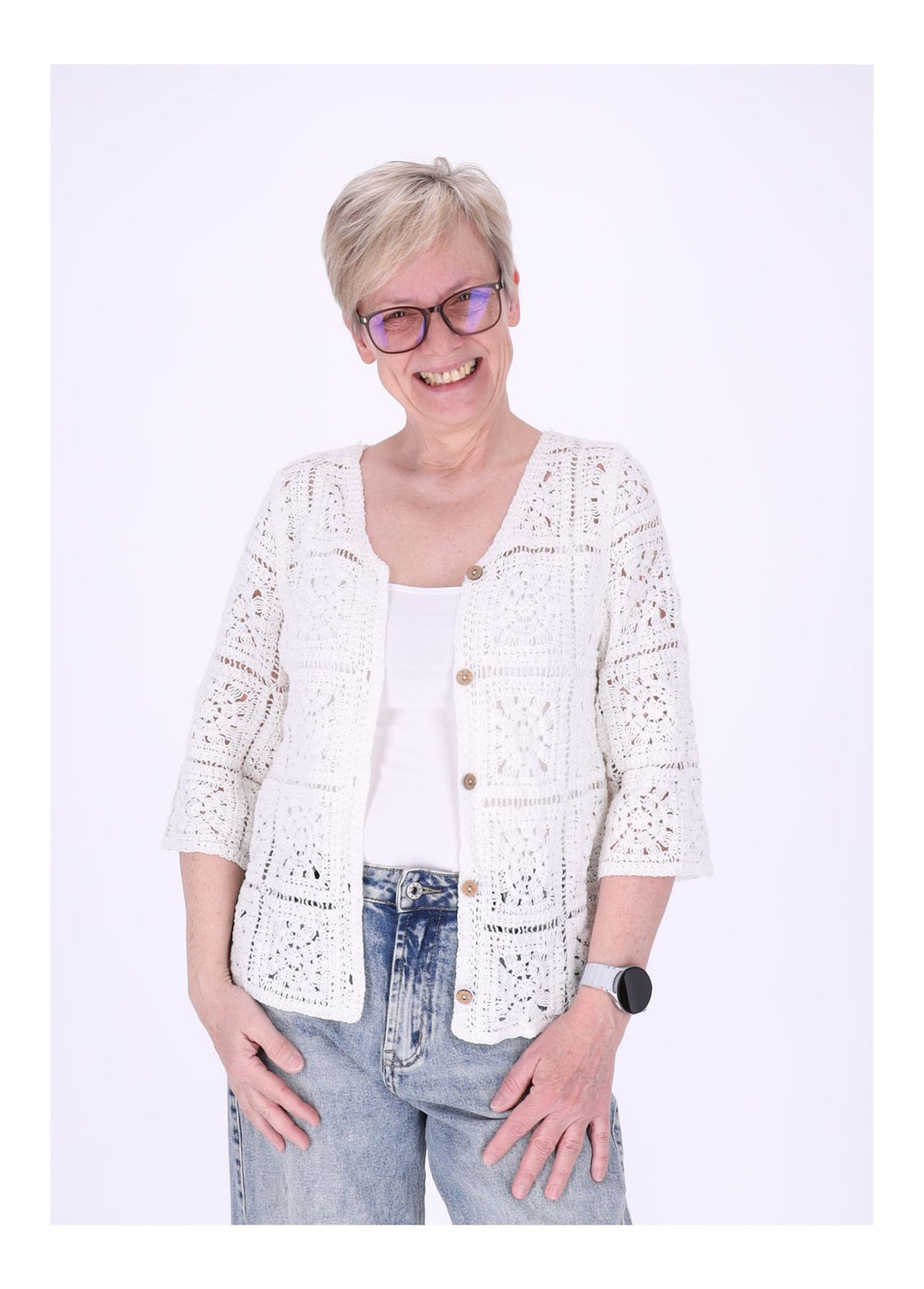 Häkeljacke Damen 3/4 Arm