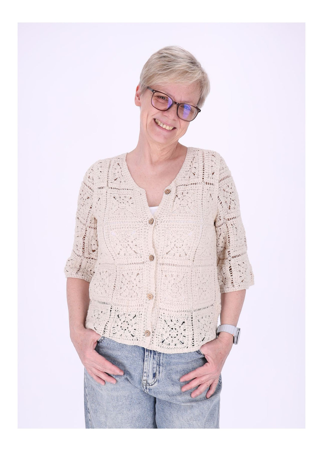 Häkeljacke Damen 3/4 Arm