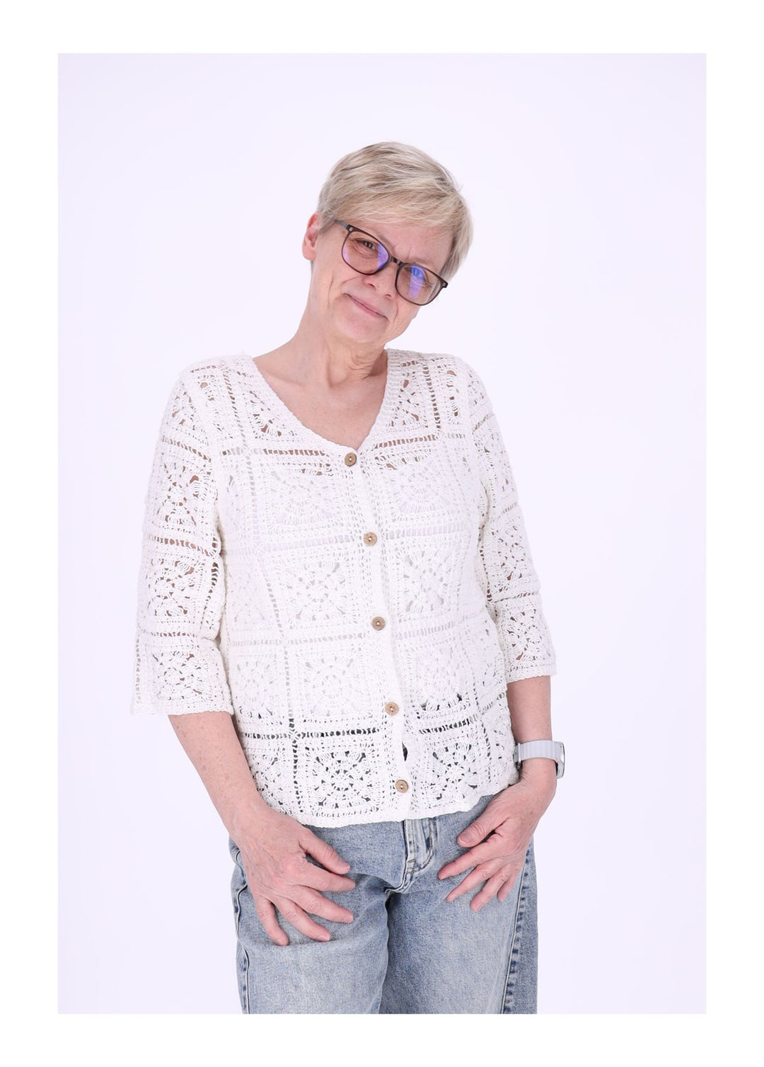 Häkeljacke Damen 3/4 Arm
