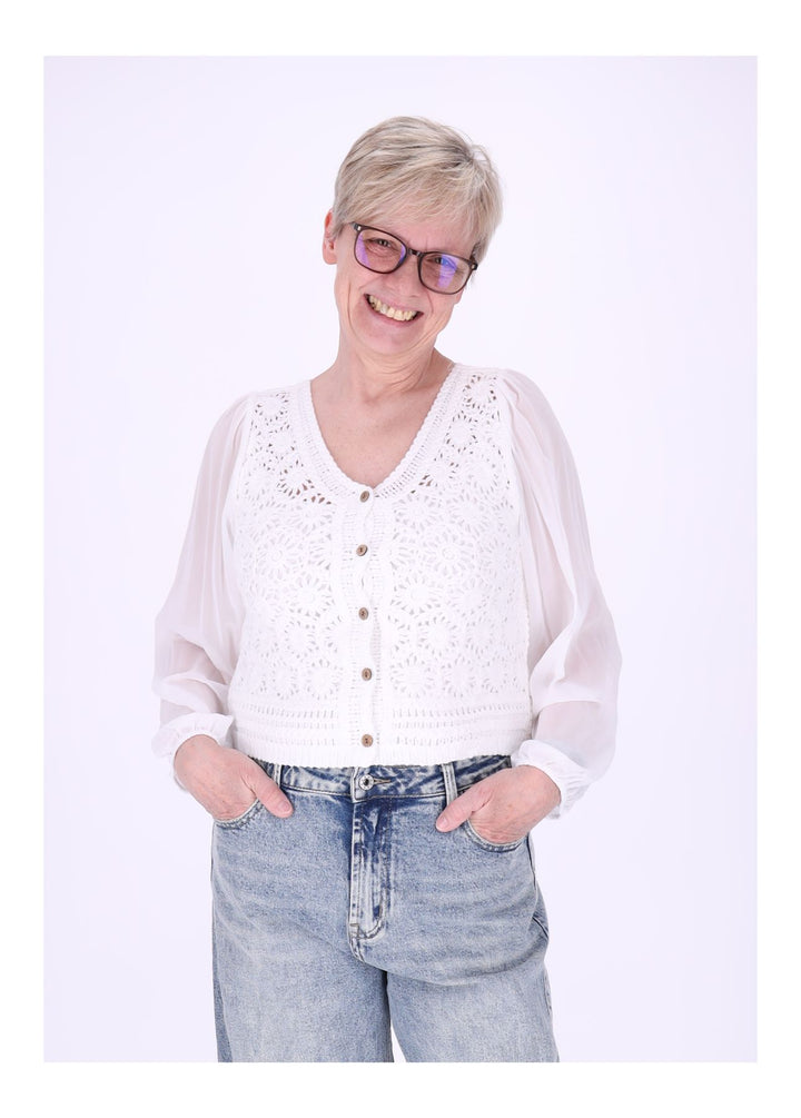 Häkeljacke Damen Satinarme