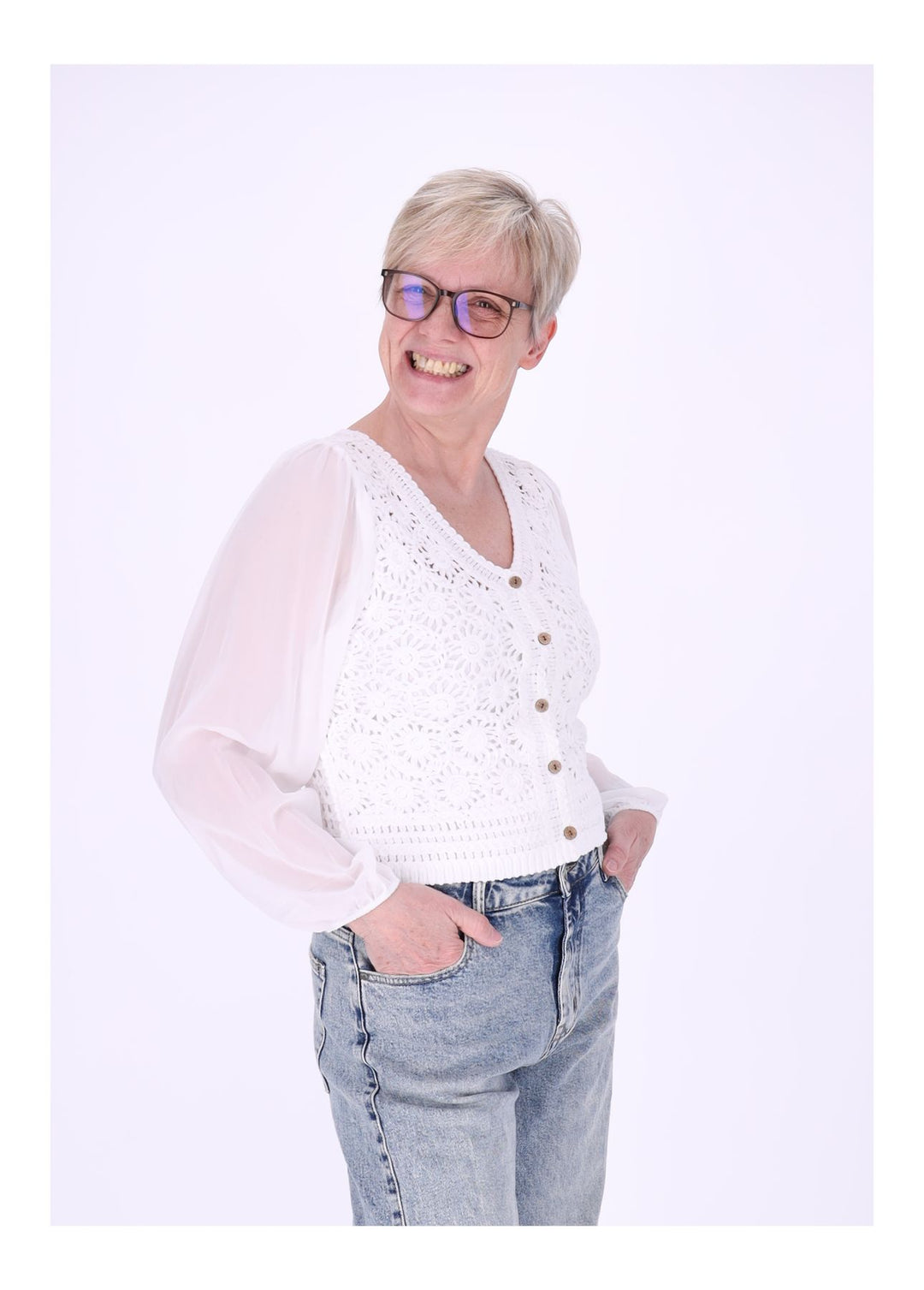 Häkeljacke Damen Satinarme