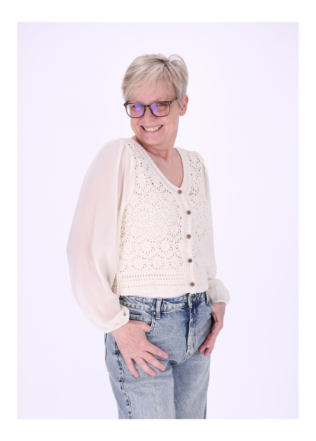 Häkeljacke Damen Satinarme