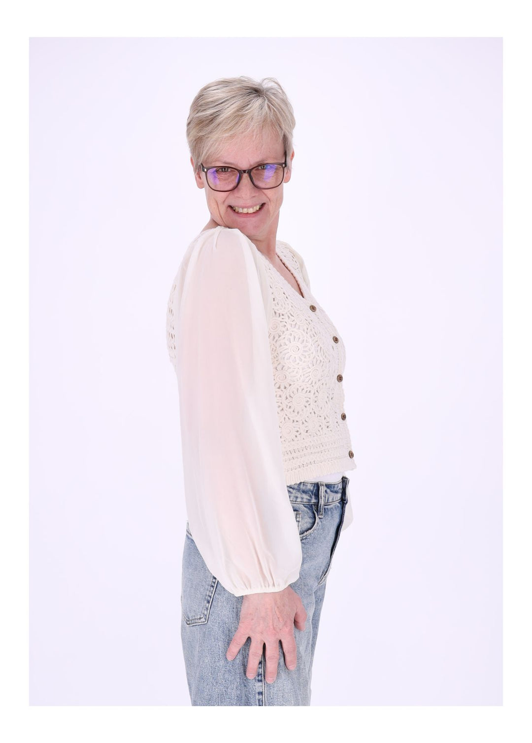 Häkeljacke Damen Satinarme