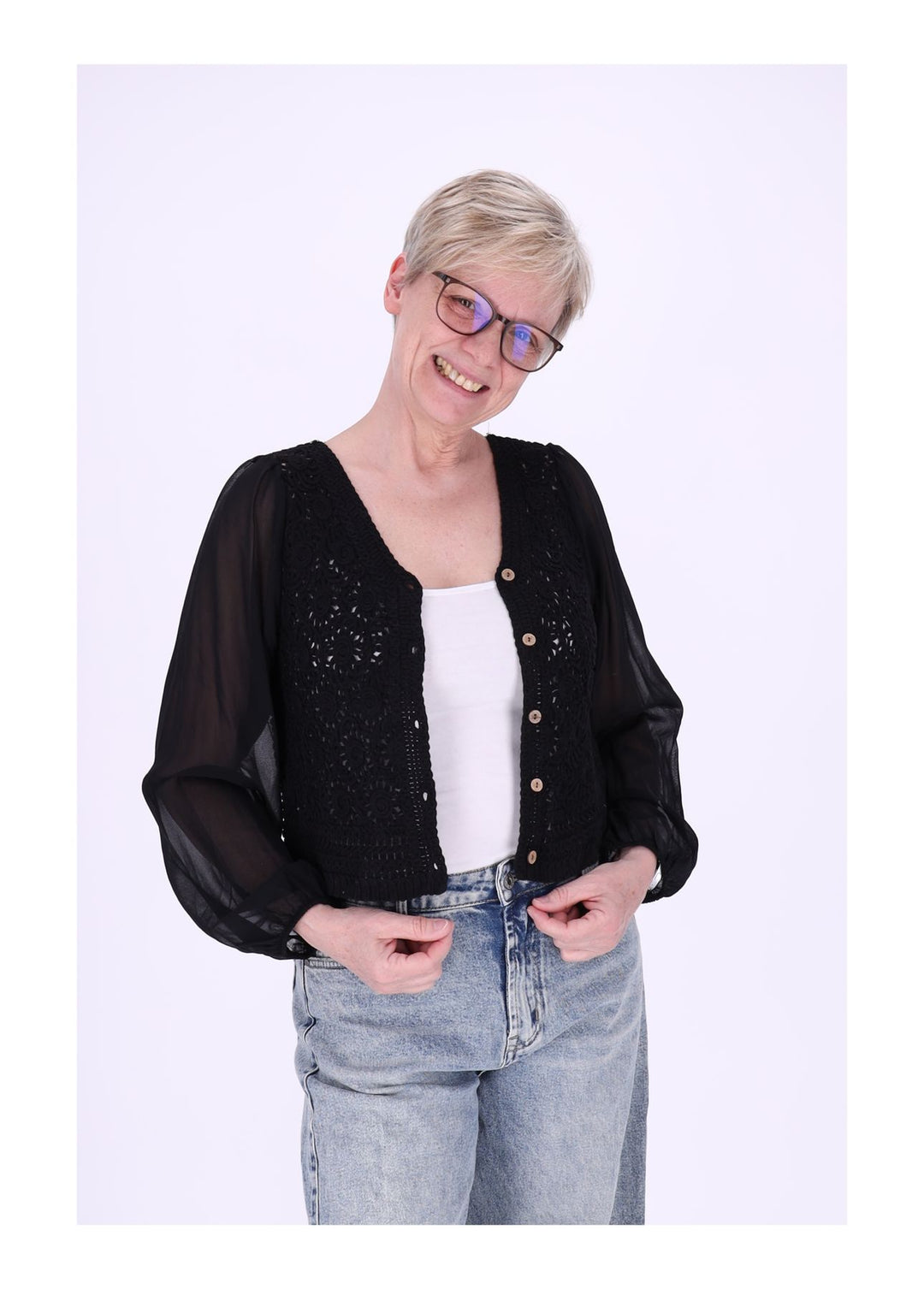Häkeljacke Damen Satinarme