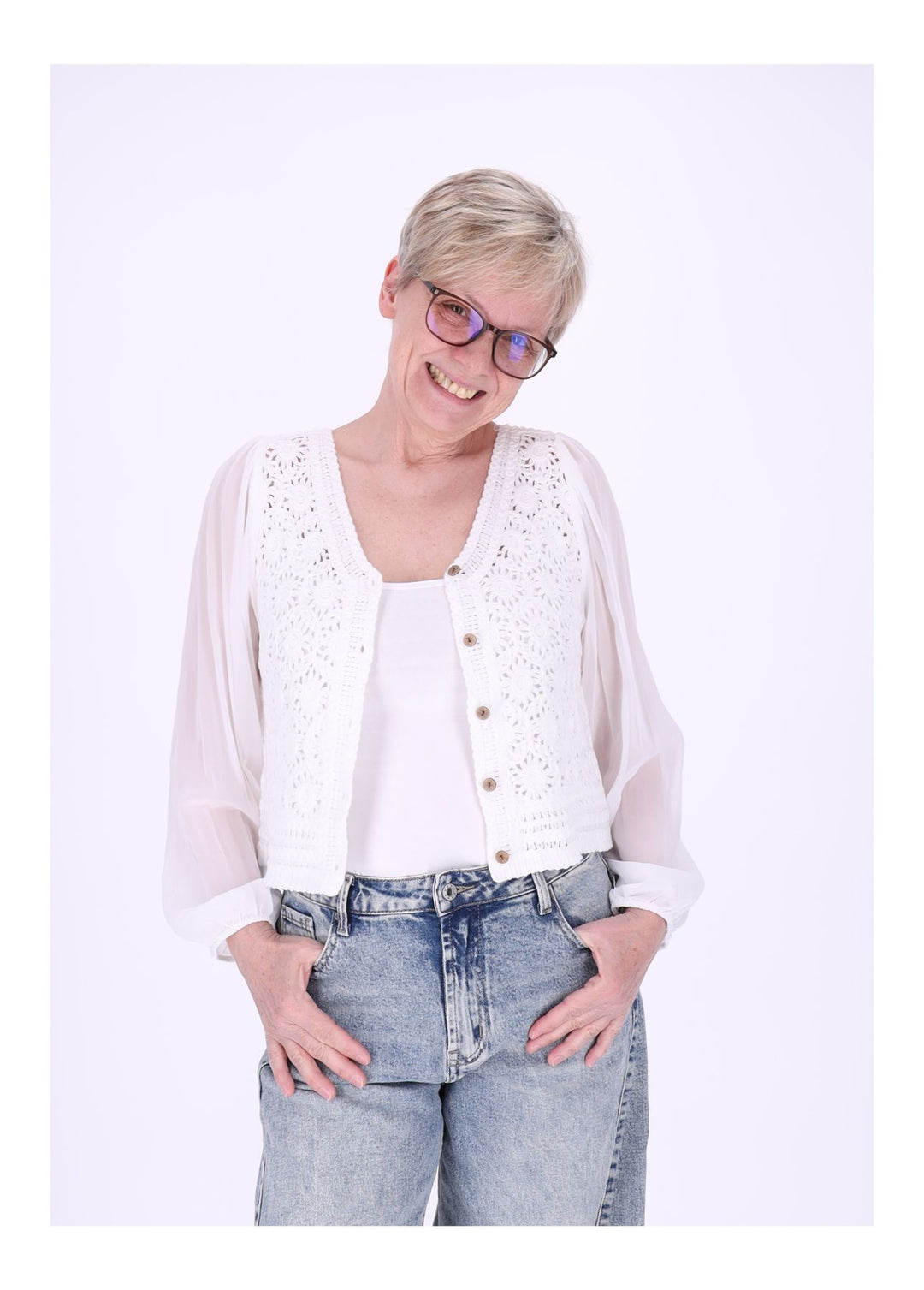 Häkeljacke Damen Satinarme