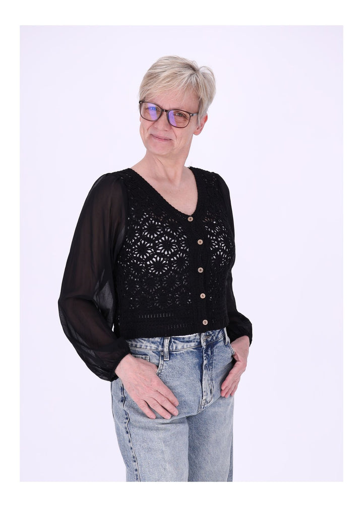 Häkeljacke Damen Satinarme