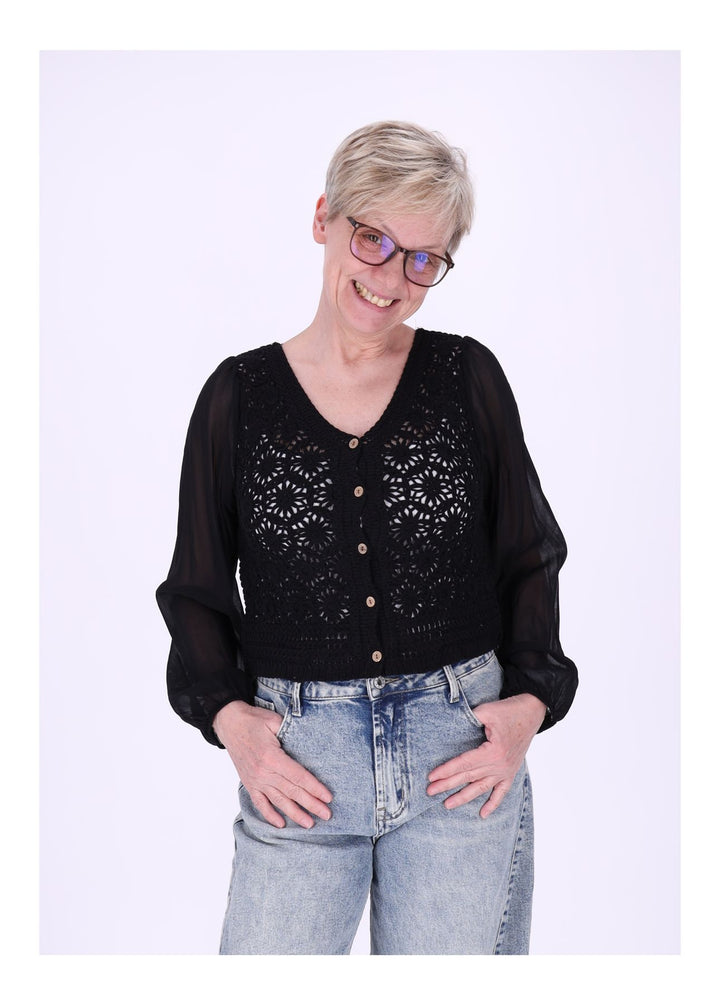 Häkeljacke Damen Satinarme