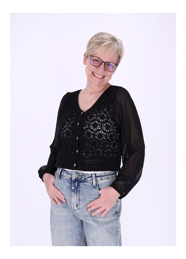 Häkeljacke Damen Satinarme