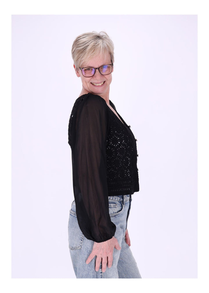 Häkeljacke Damen Satinarme