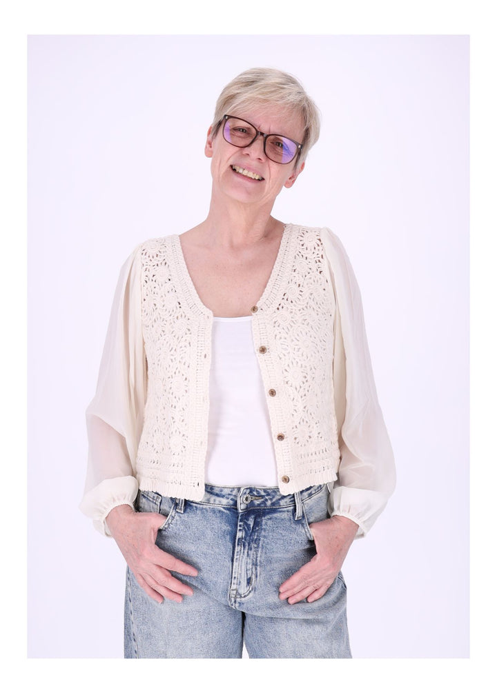 Häkeljacke Damen Satinarme