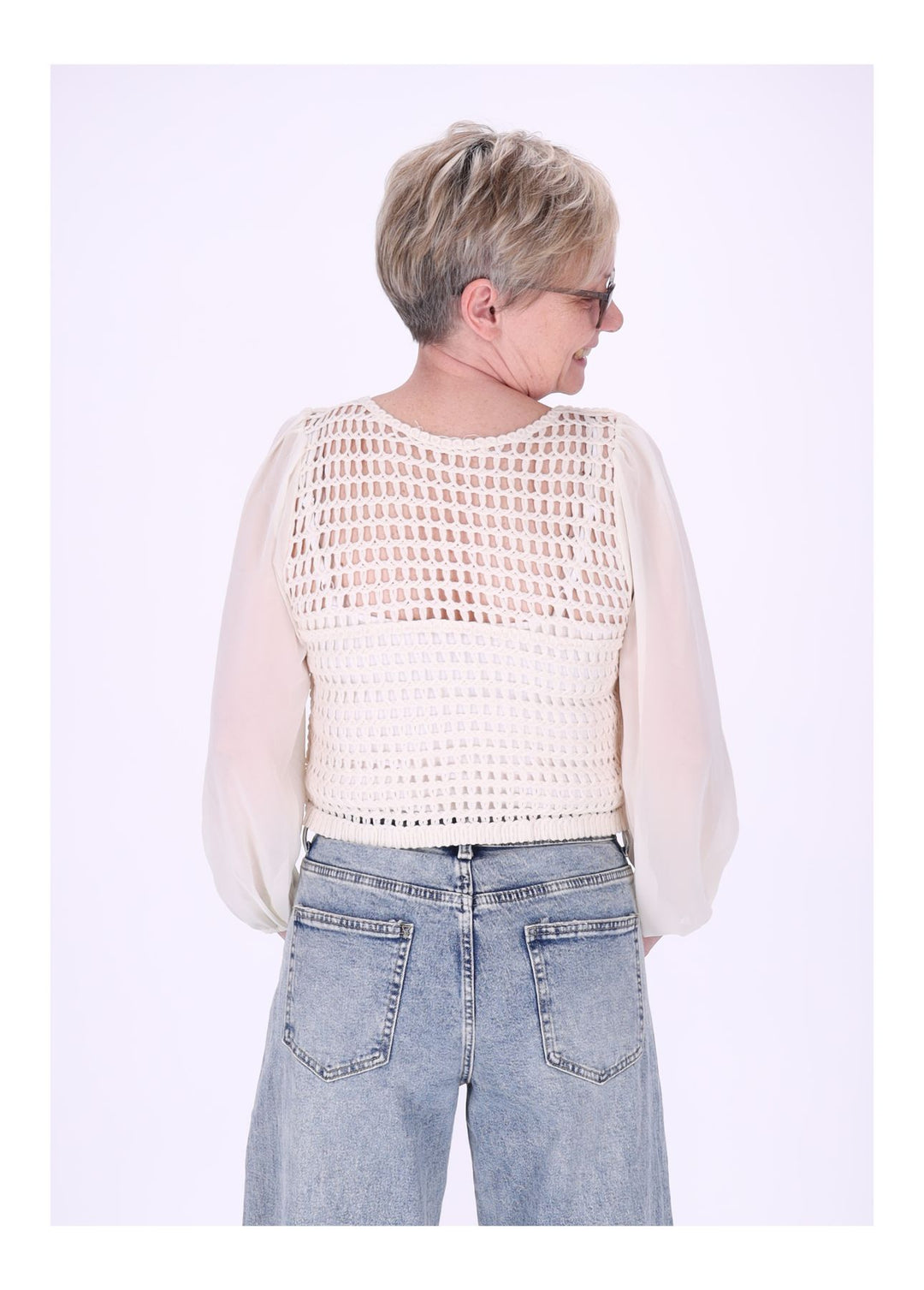 Häkeljacke Damen Satinarme