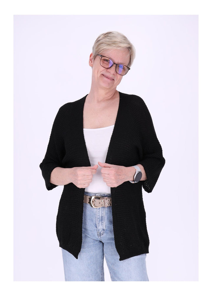 Strickjacke Damen offen 3/4 Arm