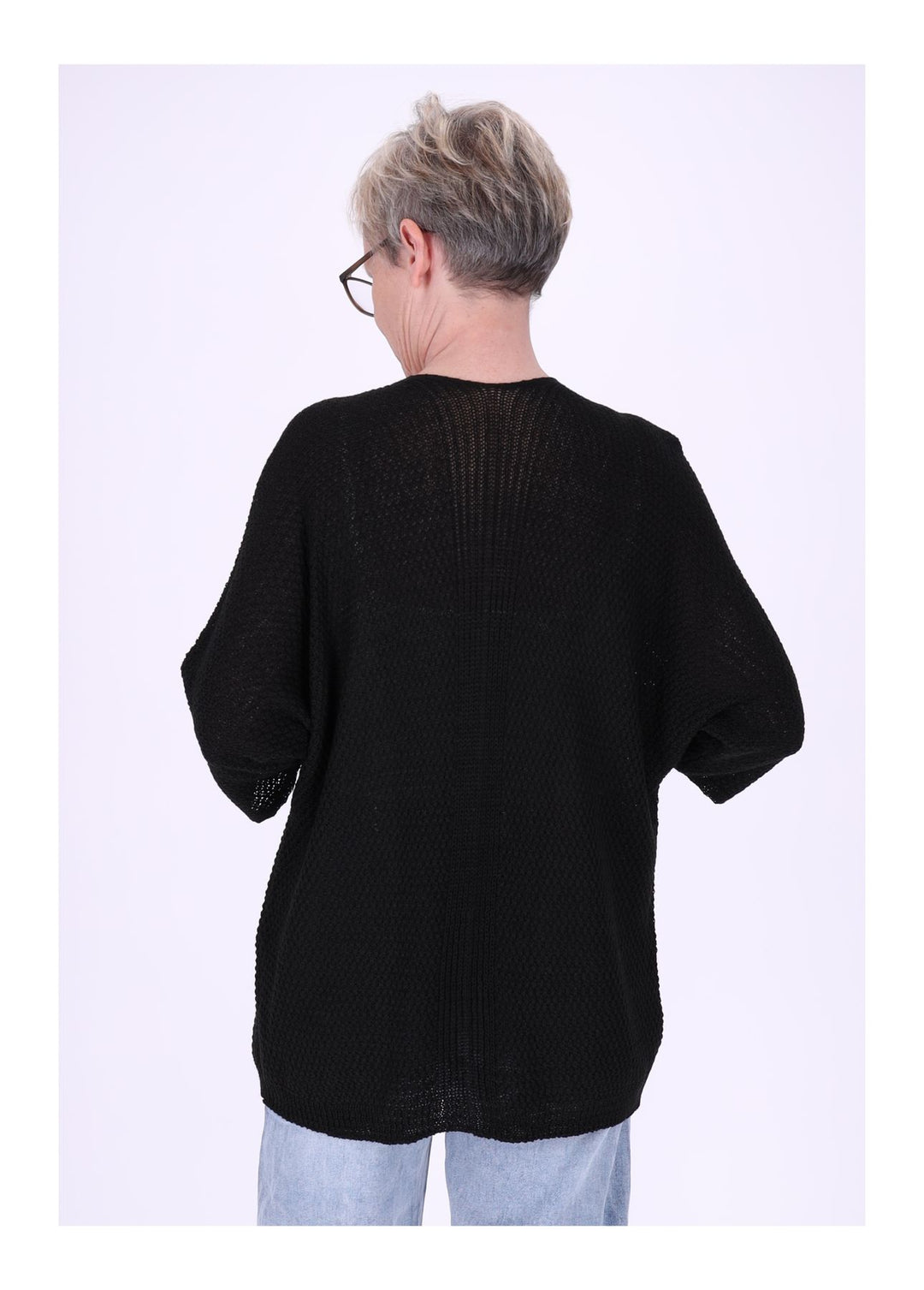 Strickjacke Damen offen 3/4 Arm