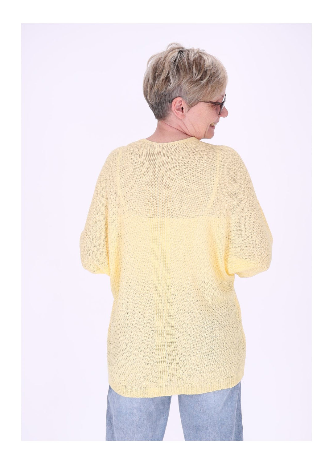 Strickjacke Damen offen 3/4 Arm