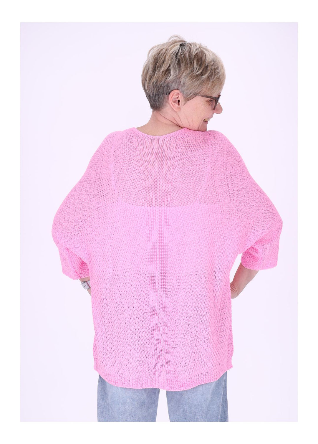 Strickjacke Damen offen 3/4 Arm