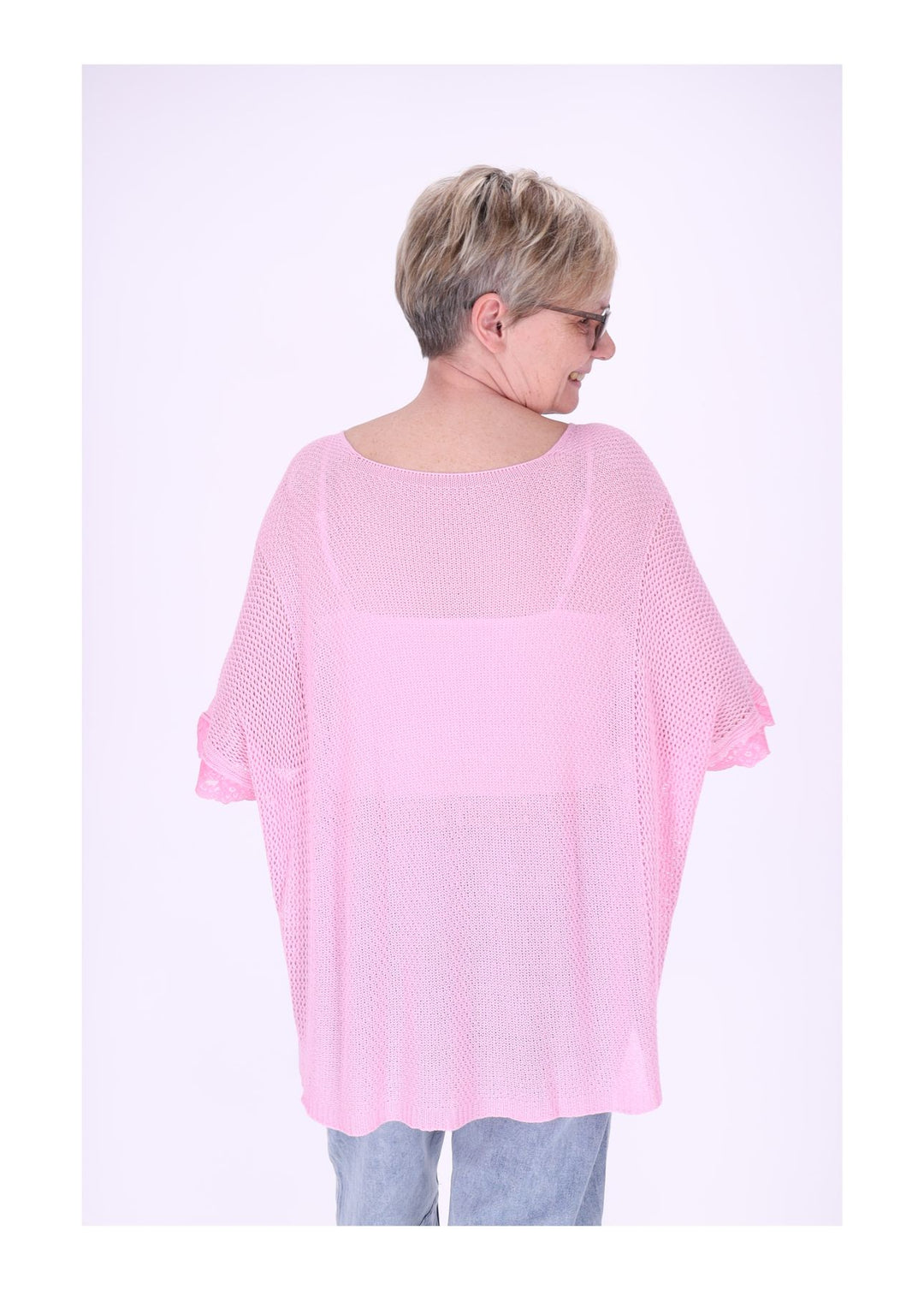 T-Shirt Damen gehäkelt Rüschen am Ärmel