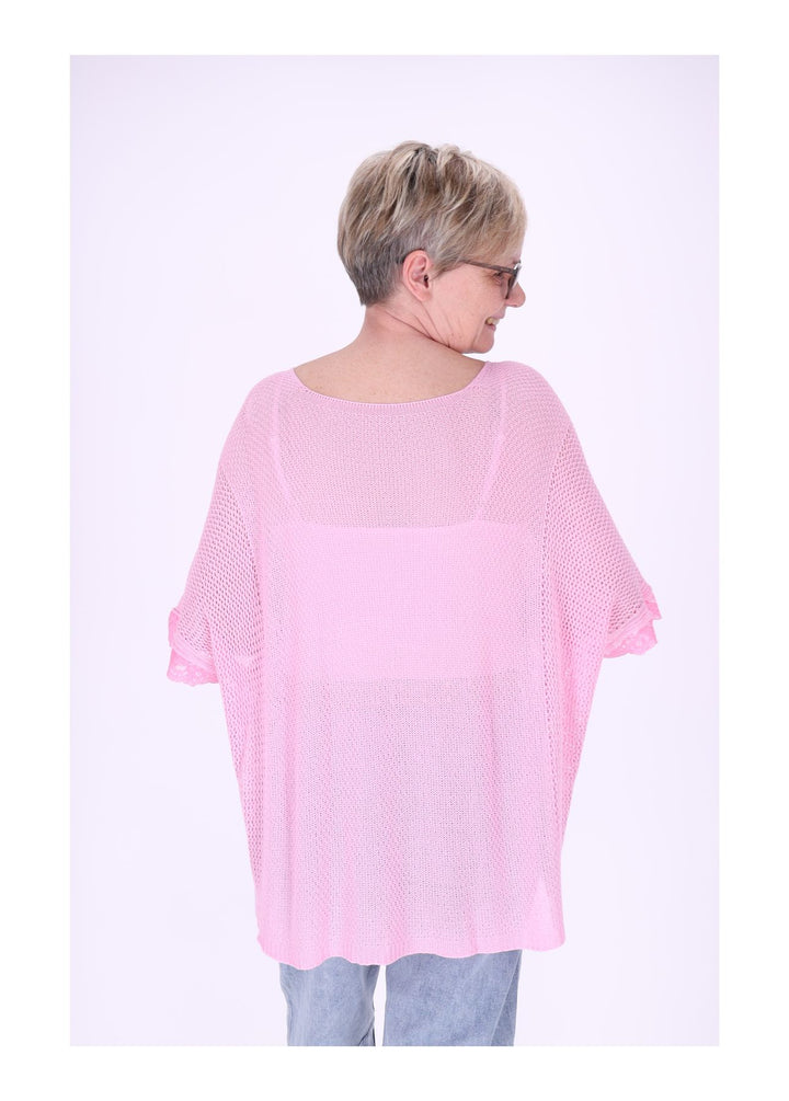 T-Shirt Damen gehäkelt Rüschen am Ärmel