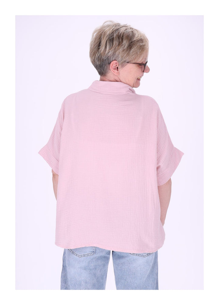 Bluse Damen Musselin Kurzarm