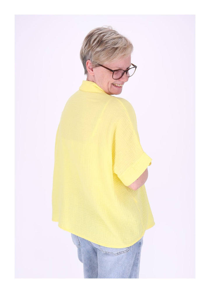 Bluse Damen Musselin Kurzarm