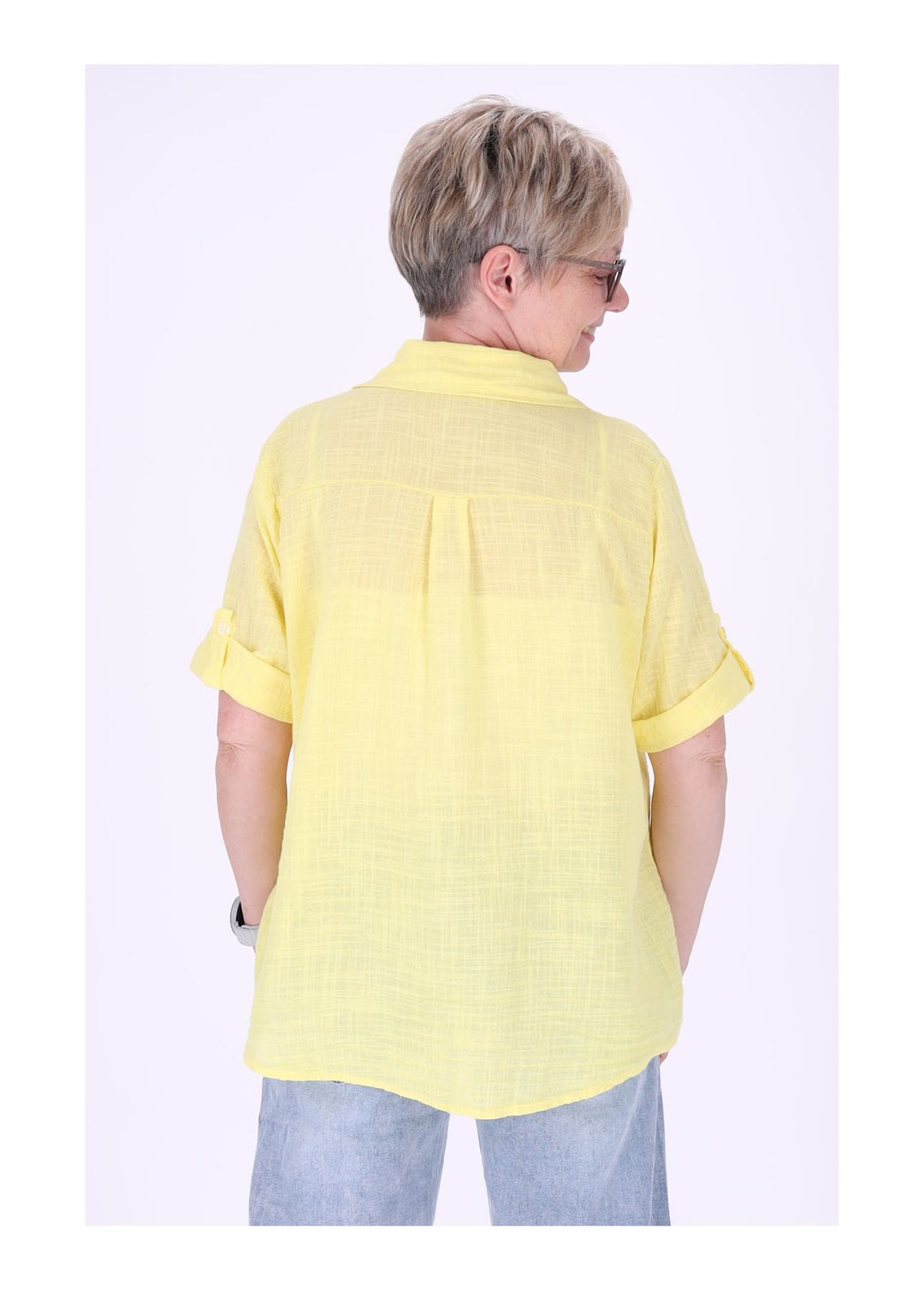 Leinenbluse Damen Kurzarm