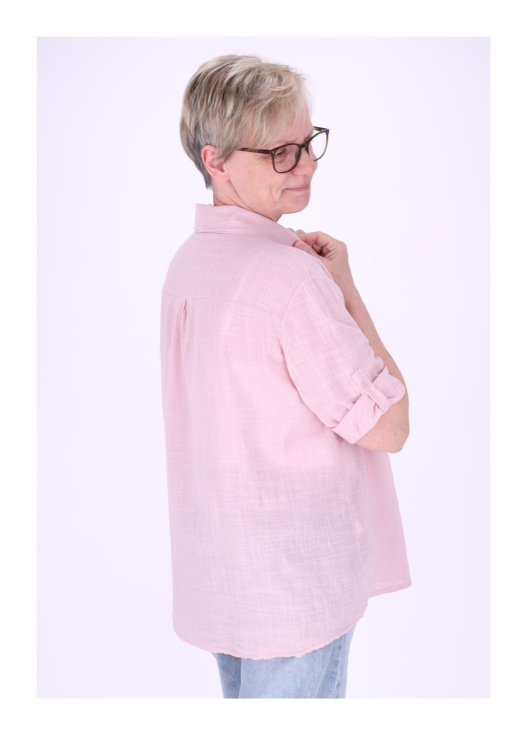 Leinenbluse Damen Kurzarm