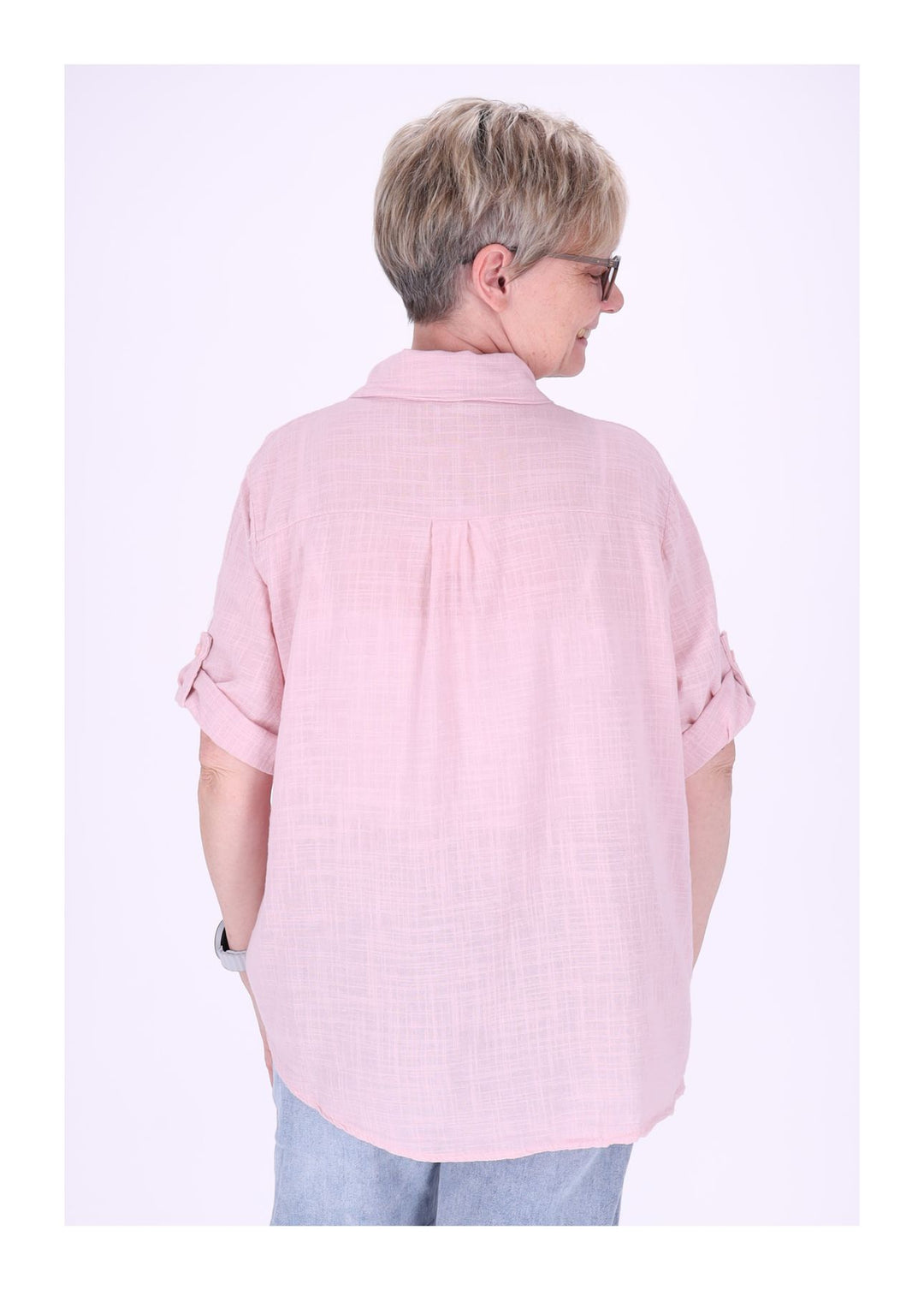 Leinenbluse Damen Kurzarm