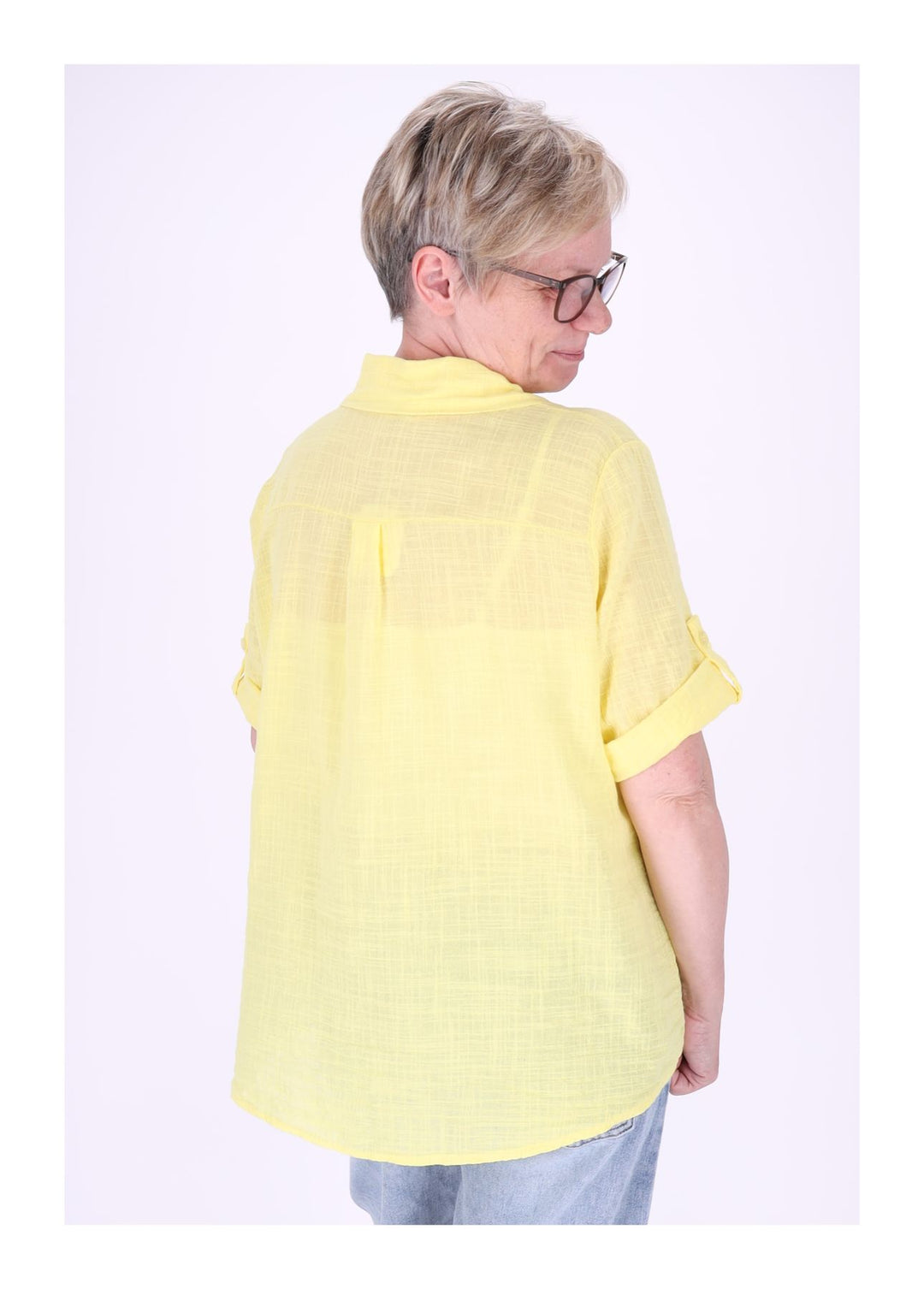 Leinenbluse Damen Kurzarm