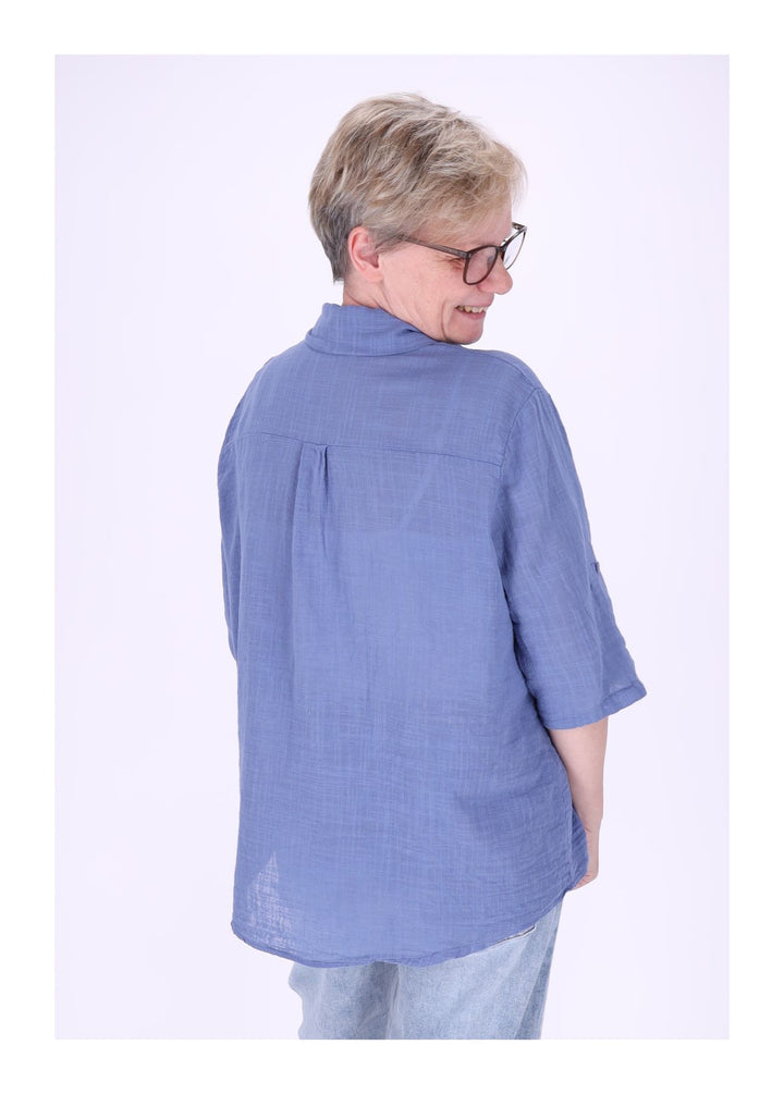 Leinenbluse Damen Kurzarm